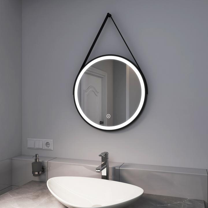 Produktbild Emke Badspiegel mit Beleuchtung Φ50cm, Kaltweiss6500K, Dimmbar, Touch Schalter