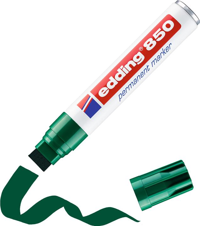 Image du produit Edding 850 Marqueur permanent, pointe biseautée, diff. Couleurs (Vert, 16 mm, 5 x)