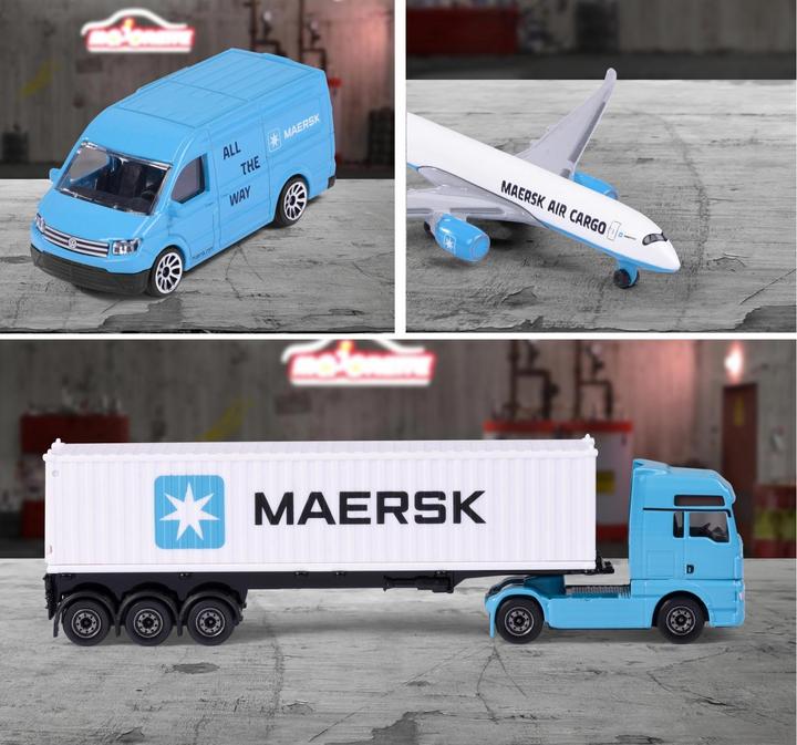 Produktbild Majorette MAERSK Transport Vehicles, 3-asst.