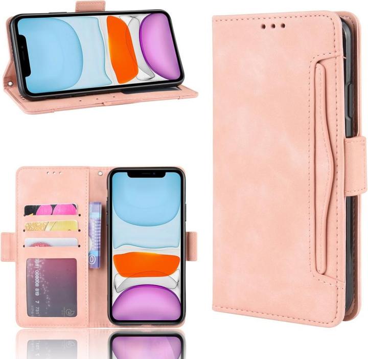 Actual product image Cover-Discount iPhone 12 / 12 Pro - case with many card slots pink (Apple iPhone 12, Apple iPhone 12 Pro)