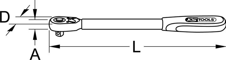 Produktbild KS Tools 1/4" SlimPOWER Teleskop-Gelenk-Umschaltknarre (1/4")