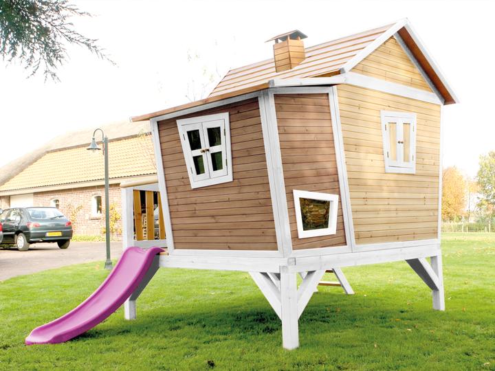 Immagine prodotto Axi Emma Playhouse marrone/bianco - scivolo viola