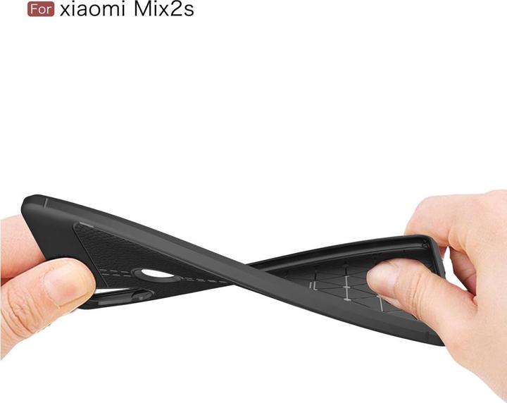 Actual product image Screenguard Xiaomi Mi Mix 2S Case Leather Design TPU Cover (Mi Mix 2S)