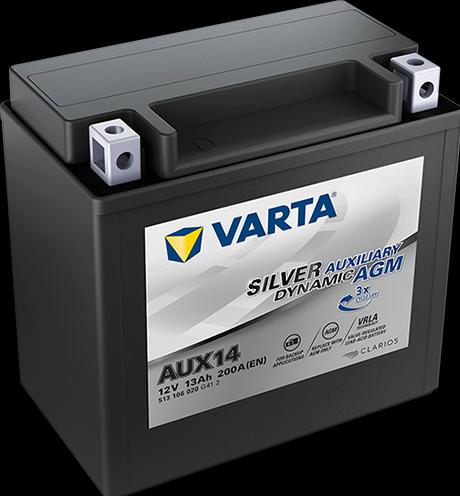 Produktbild Varta AUX14 SILVER AUXILIARY DYNAMIC AGM 513 106 020 Stützbatterie 13Ah (12 V, 13 Ah, 200 A)