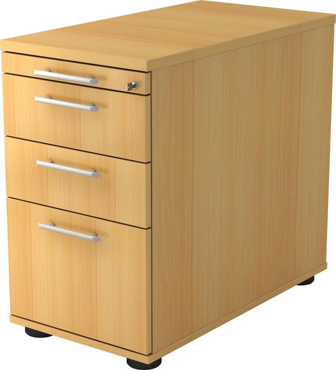 Hjh Office Standcontainer 80cm 2 Schub 1 Hängeregistratur Schloss Relinggriff Buche