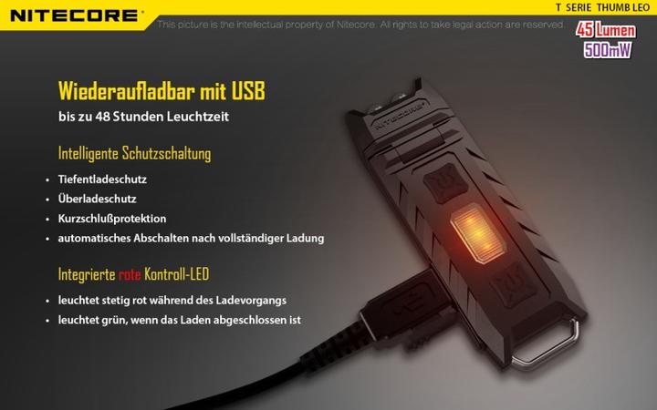 Produktbild Nitecore Thumb UV (7.40 cm, 45 lm)