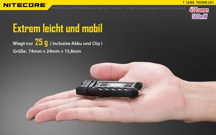 Produktbild Nitecore Thumb UV (7.40 cm, 45 lm)