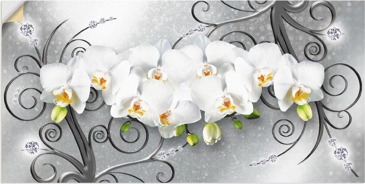 Actual product image Artland White orchids on ornaments U1QV (40 x 20 cm)