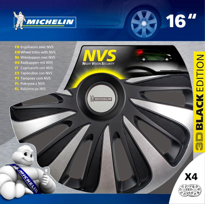 Produktbild Michelin 9123, 40.6 cm (16"), Acrylonitrile butadiene styrene (ABS), Black, Silver, Any brand, Windo (4 Stück, 16")