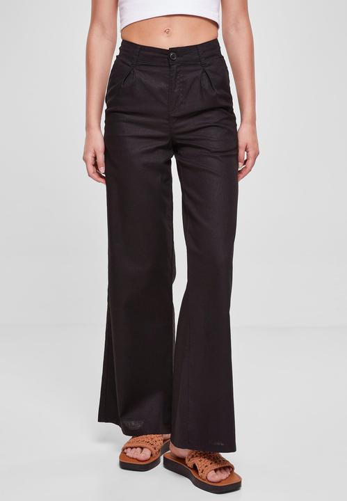 Actual product image Urban Classics Ladies High Linen Mixed Wide Leg Pants (30)