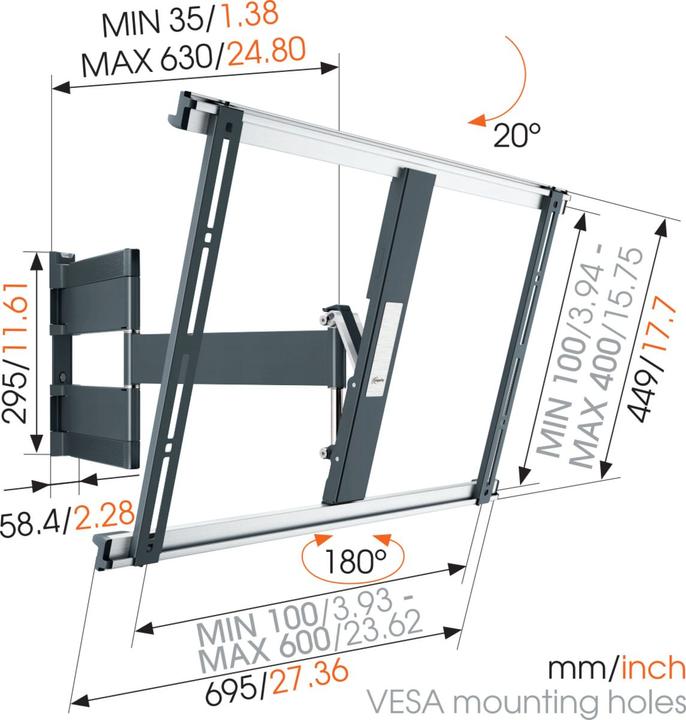 Actual product image Vogels Thin 545 (Wall, 65", 25 kg)