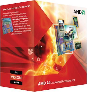 Produktbild AMD A4-3300 Apu, 2c/2t (FM1, 2.50 GHz, 2 -Core)