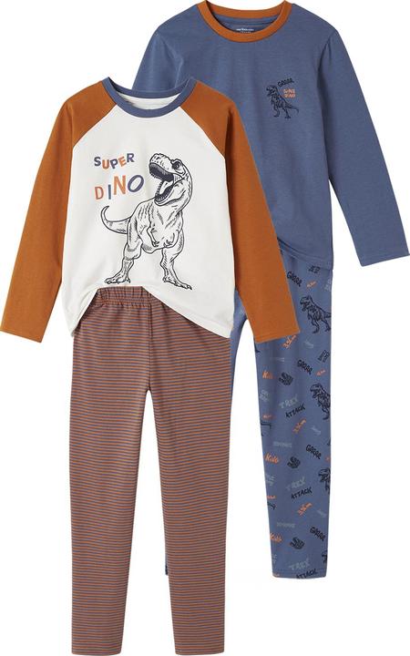 Vertbaudet 2er-Pack Jungen Schlafanzüge, Dinos (98)