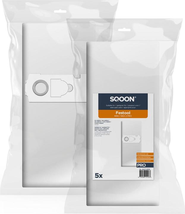Sqoon 42277-5PRO Staubsaugerbeutel Festool MINI / MIDI 2 PRO 5 Stück (5 x)