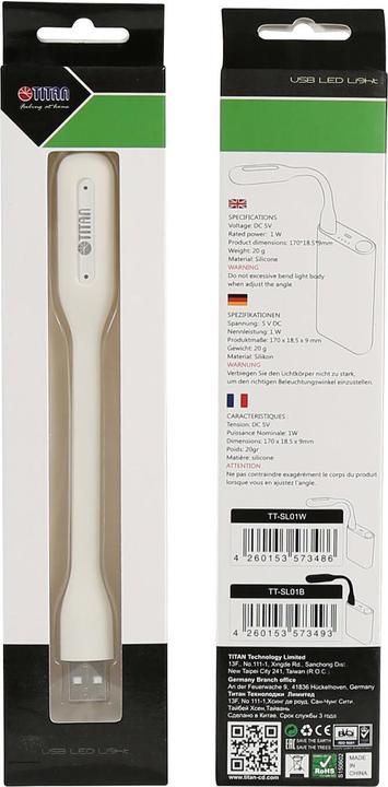 Produktbild Titan TTL-SL01W - Weiss - Sichtverpackung - 18 mm - 168 mm - 8 mm - 20 g (16.80 cm)