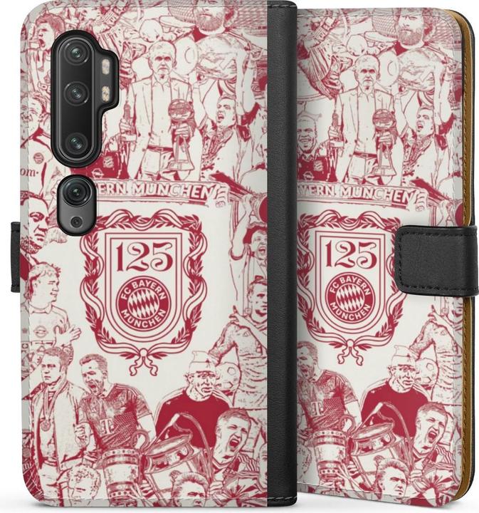 DeinDesign Tasche für Xiaomi Mi Note 10 Pro Handy Flip Case Wallet Cover Handytasche Leder FCB 125 Jahre FC (Xiaomi Mi Note 10 Pro)