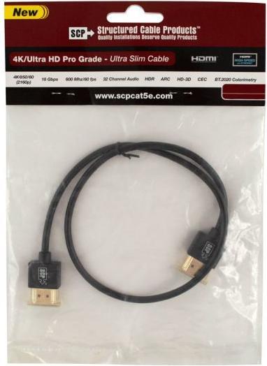 Actual product image SCP 940-1.6B, 0.5 m, HDMI Type A (Standard), HDMI Type A (Standard), 3D, Audio Return Channel (ARC) (0.50 m, HDMI)