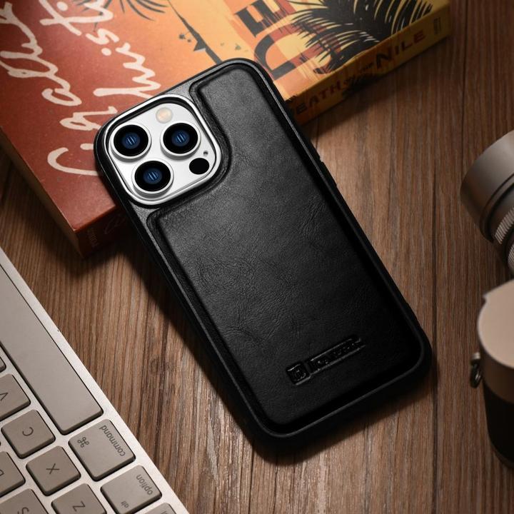 Image du produit iCarer Leather Oil Wax case for iPhone 14 Pro Max leather case black (WMI14220720-BK) (Apple iPhone 14 Pro Max)