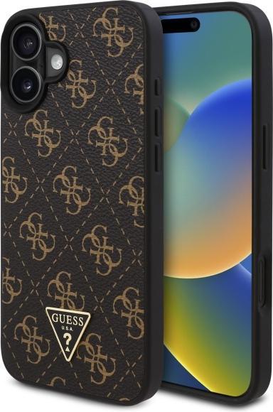 Immagine prodotto Guess GUHCP16MPG4GPK Custodia rigida per iPhone 16 Plus 6,7" in acciaio/nero Nuovo Triangolo 4G (Apple iPhone 16 Plus)
