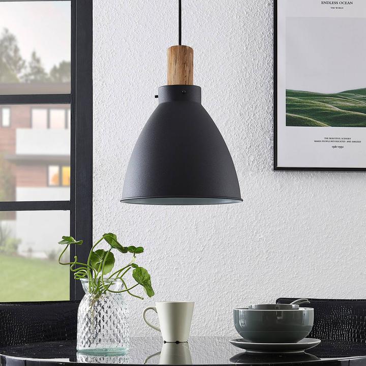 Image du produit Lindby Trebale Lampe à suspendre Black/Wood (E27)