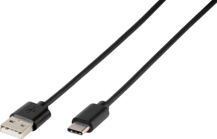 Actual product image Vivanco USB-C cable, USB-A plug <> USB-C plug, max. 18W, black, 2.0m (2 m, USB 2.0)