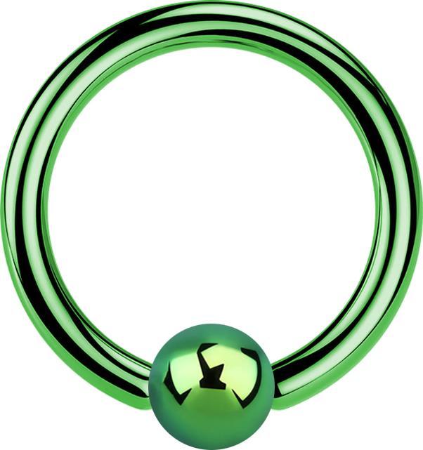 Produktbild Star Piercing Micro Ball Closure Ring grün (ohne Messing, Chirurgenstahl 316L)