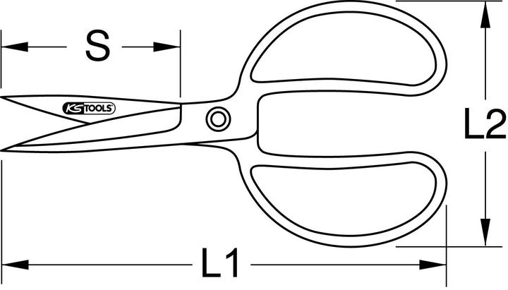 Actual product image KS Tools BERYLLIUMplus multi-purpose scissors, non-sparking, total length 210 mm (21 cm)