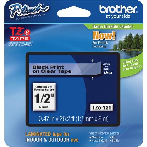 Actual product image Brother TZe-131 (1.20 cm, Black, Transparent)