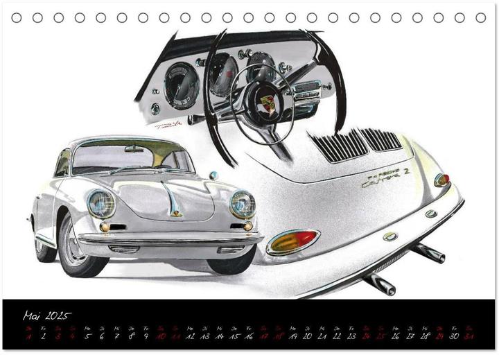 Actual product image Sportwagen Klassiker Kunst (Tischkalender 2025 DIN A5 quer), Monatskalender (A5, German)