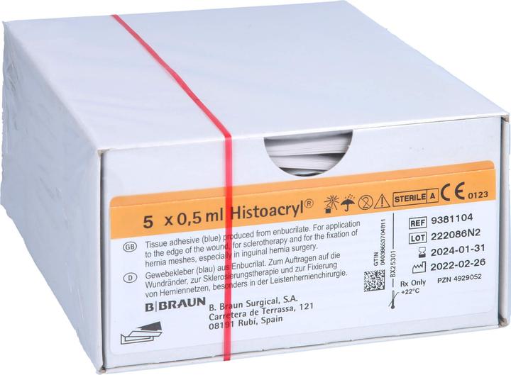 Actual product image B.Braun Histoacryl tissue adhesive amp, 5 pcs AMP