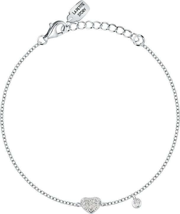 La Petite Story Women Ìs silver bracelet Heart with zircons Silver LPS05AWV29 (16 cm, 925er Silber)