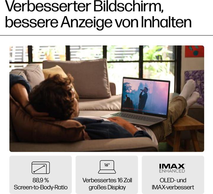 Productafbeelding HP Pavilion 16" WUXGA IPS zilver Core Ultra 5 125U 16GB/512GB SSD Win11 16-af0055ng (16", Intel Core Ultra 5 125U, 16 GB, 512 GB, NL)