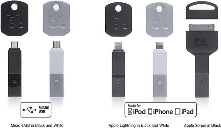 Image du produit BlueLounge Kii Lightning, porte-clés pour charger & synchroniser (0.05 m, USB 3.2 Gen 1)