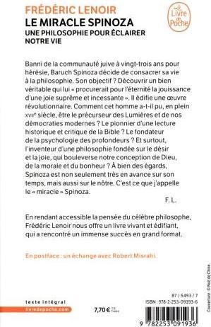 Image du produit Le miracle Spinoza : une philosophie pour éclairer notre vie (Français, Lenoir Frédéric, 2019)