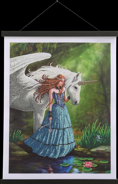 Immagine prodotto Craft Buddy Quadro d'arte in cristallo "Piscina incantata" 35x45 cm Scroll