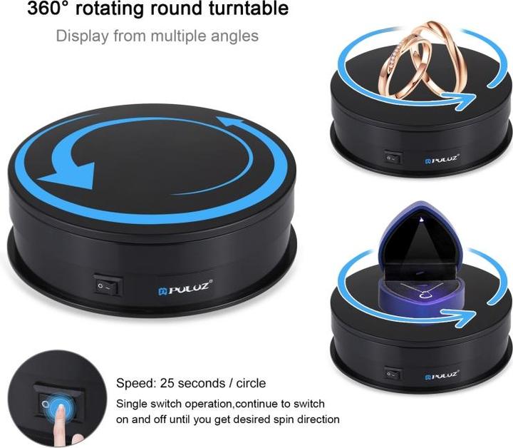 Actual product image Puluz 360° Electric turntable (Further accessories)