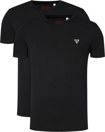 Produktbild Guess Herren T-Shirt Caleb Hero V-Ausschnitt 2er-Pack Schwarz (M)