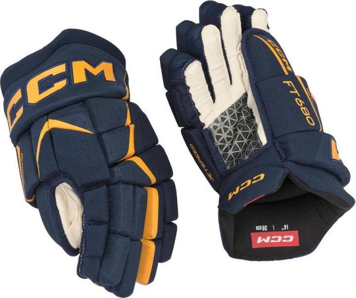 Immagine prodotto CCM Guanti da hockey JetSpeed FT680 SR (13"/33 cm, Bela/temno modra (navy)) (13)