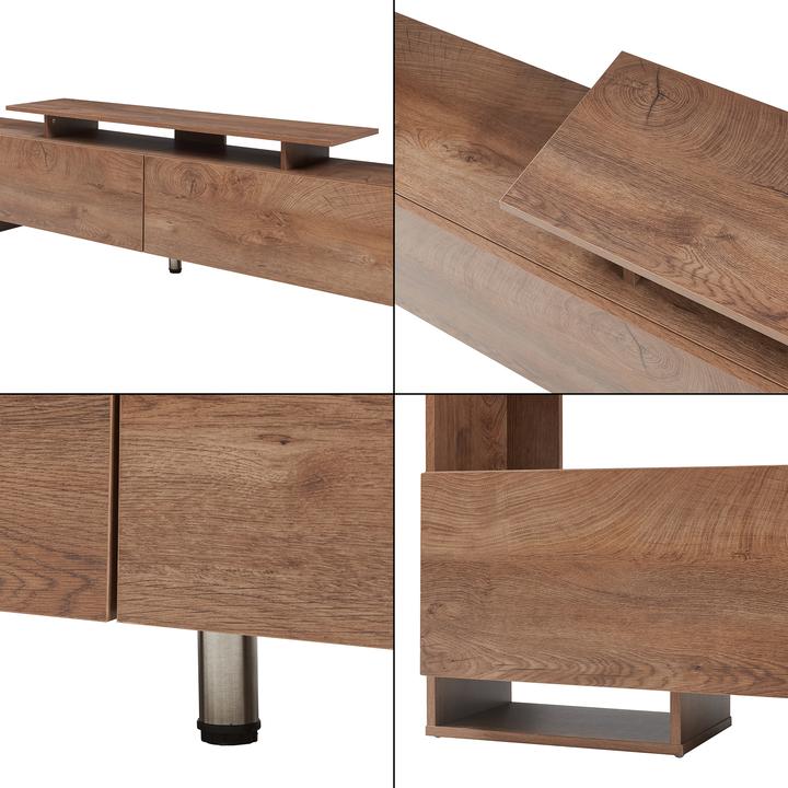 Actual product image En.Casa Fernsehschrank Rauki 233x31x141 cm Walnussoptik