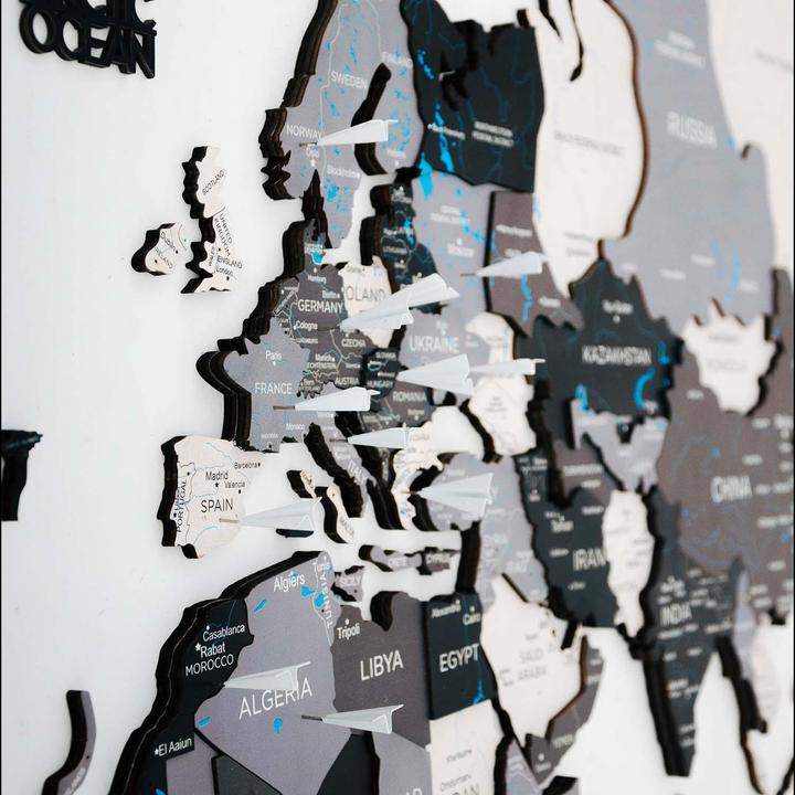 Produktbild Enjoy The Wood 3D Weltkarte (120 x 200 cm)