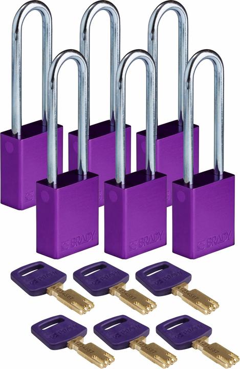 Actual product image Brady SafeKey aluminium lockout padlocks