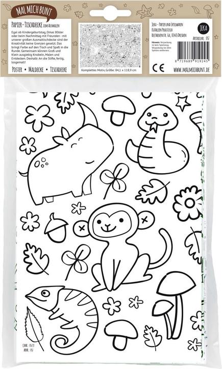Produktbild Jeka mal mich bunt Ausmal-Tischdecke aus Papier “Zoo & Natur"