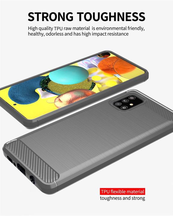 Actual product image Cadorabo TPU Ultra Slim carbon stainless steel Combi Cover (Samsung Galaxy M40s)