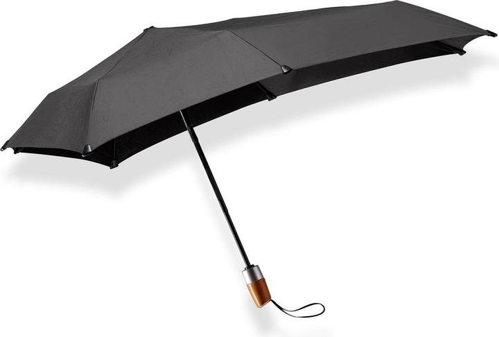 Actual product image Senz Mini Automatic Deluxe Foldable Storm Umbrella, Pure Black