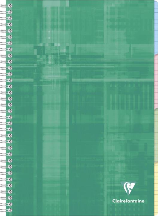 Produktbild Clairefontaine Spiralheft mit Register (A4, Kariert, Harter Einband)