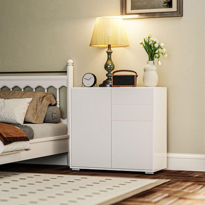 Produktbild Swisshandel24 Sideboard Aufbewahrungsschrank mit Schublade, 2 Türen für Küche Weiss