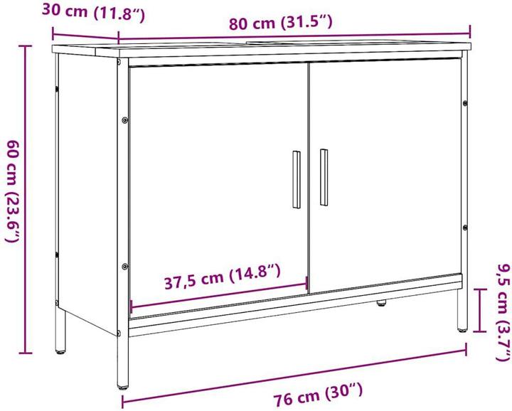 Produktbild VidaXL Waschbeckenunterschrank -Optik (80 x 30 x 60 cm)