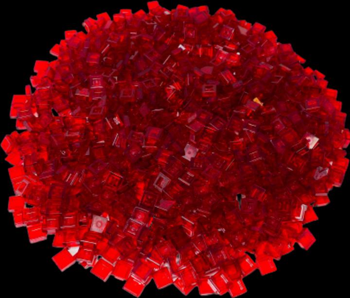 Actual product image LEGO 1x1 Tiles transparent Red - Classic, Basic, City - Red transparent Tiles 3070b NEW! Quantity 1