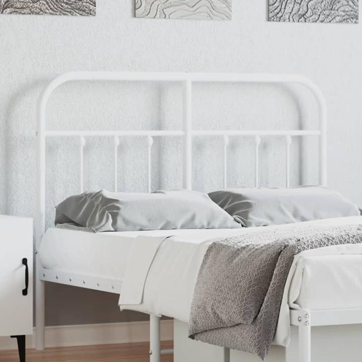 Immagine prodotto VidaXL Kopfteil Metall Weiss 120 cm, Farbe: Weiss, Material (125 x 3 x 100 cm)