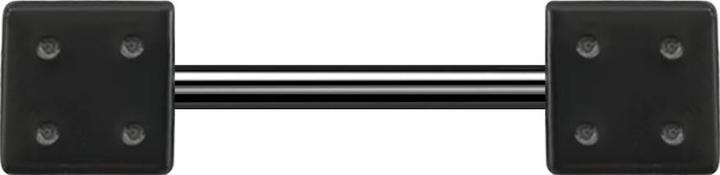 Produktbild Star Piercing Micro Barbell schwarz mit Würfel (ohne Messing, Chirurgenstahl 316L)